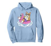 Flotteur de Piscine Amusant Corgi Flamant Rose Fête d'été Sweat à Capuche
