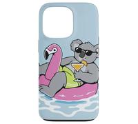 Flotteur de Piscine Amusant en Forme de Koala Flamant Rose pour fête d'été Coque pour iPhone 13 Pro