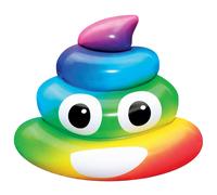 Flotteur De Piscine, Caca Emoji - Arc-En-Ciel - 107 X 121 X 26 Cm