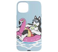 Flotteur de Piscine drôle de Sibérie avec Flamant Rose Coque pour iPhone 15 Plus