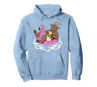 Flotteur de Piscine en Forme de chèvre drôle avec Flamant Rose Sweat à Capuche