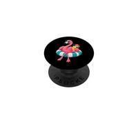 Flotteur de Piscine Flamant Rose Cocktail croisière Tropicale PopSockets PopGrip Adhésif