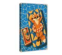 Flotteur de piscine Fox Tableau sur Toile, Appartement Coin Lecture