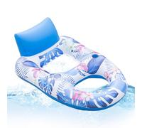 Flotteur de Piscine Gonflable - Fauteuil de Salon Flottant en PVC | Blue Leaf Flotteur Durable pour Parc Aquatique, rivière, lac, Piscine, Vacances, Femme, Adulte, détente en Plein air
