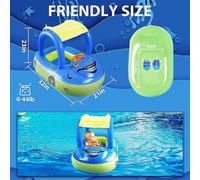 Flotteur De Piscine Gonflable Pour B¿¿B¿¿ Avec Pare-Soleil, Bateau Flottant En Forme De Voiture Avec Auvent, Si¿¿Ge De S¿¿Curit¿¿, Bou¿¿E De Bain Pour B¿¿B¿¿, Flotteur De Piscine, Jeu Amusant En Plein