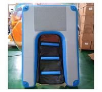 Flotteur de piscine gonflable pour chien, échelle d'escalade d'eau, rampe de bateau pliable et portable pour chiens jusqu'à 60 kg avec pompe et corde de traction