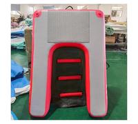 Flotteur de piscine gonflable pour chien, échelle d'escalade d'eau, rampe de bateau pliable et portable pour chiens jusqu'à 60 kg avec pompe et corde de traction