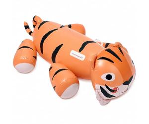 Flotteur De Piscine Gonflable Tigre De 140 Cm, Radeau À Chevaucher en PVC | Avec Poignées de Préhension
