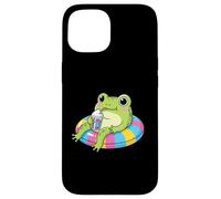 Flotteur de Piscine Grenouille Mignonne pour Boire de la Neige fondante - Fête d'été sur l'étang Coque pour iPhone 15