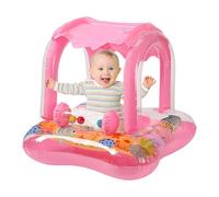 Flotteur de Piscine pour Bébé avec Canopée - Aide à la Nage Gonflable pour Tout-Petits - Flotteur Bébé Portable Anti-UV à Motif Enfant avec Store pour Jeu d'eau Piscine Plage Lac