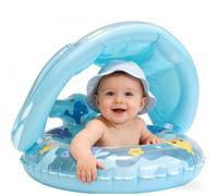 Flotteur De Piscine pour - Gonflable Portable avec Auvent | Jouets flottants pour Piscine, Anneau Baleine - la Plage, au lac, en extérieur, au Jardin, Les Vacances, en Voyage, la fête, l'été