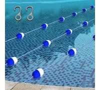 Flotteur de sécurité professionnel pour pistes de natation - Corde de séparation durable bleue et blanche avec 2 crochets Disponible en 3 m, 6,1 m, 9,1 m, 12,8 m pour extrémités profondes/peu
