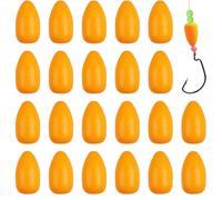 Flotteur En Mousse Pour Plate-Forme De Pêche De Surf,Appâts Vivants,Flotteurs De Poisson-Chat,Bouée Flottante,Plate-Forme Pompano,Leurre Doré,Outils Exécutifs,50 Pièces - Type Bullet-Orange