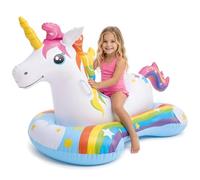 Flotteur gonflable licorne avec poignées de fixation, jouet d'été pour piscine et plage, design stable et résistant