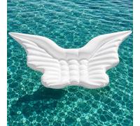 Flotteur Matelas Piscine Gonflable Ailes d'ange surdimensionné, Radeau Salon Flottant géant en PVC épais 0,35 mm pour fête Piscine, Plage et lac Calme(White)