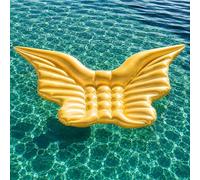 Flotteur Matelas Piscine Gonflable Ailes d'ange surdimensionné, Radeau Salon Flottant géant en PVC épais 0,35 mm pour fête Piscine, Plage et lac Calme(Gold)