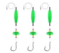 Flotteur Pêche Catfish, 3 Pcs Flotteurs pour Poissons-Chats à Double Hochet, 6/0 8/0 Hameçons Circulaires, avec Force de Traction de 55Lb pour la Pêche au Poisson-Chat