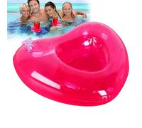 Flotteurs à boisson | Porte-boisson en forme de cœur | Plateau en PVC léger au bord de la piscine pour les fêtes de plage, les vacances sur le lac, l'été, le spa, la rivière, les activités aquatiques