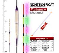 Flotteurs De Pêche Balsa Électriques 1 Pièce + 1 Tube De Flotteur,Bobber D'eau Douce,Bouée Lumineuse De Nuit,Matériel En Eau Peu Profonde Sans Batterie - Type Purple 5 Segments #B