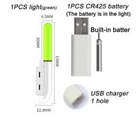 Flotteurs De Pêche De Nuit Mis À Niveau,Légers,Gonflés,3.6v,Chargeur De Batterie Au Lithium,Ensemble D'outils De Bouée,Eau Douce,Pêche En Plein Air - Type 1 Green Cr425 Charge #B