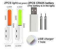 Flotteurs De Pêche De Nuit Mis À Niveau,Légers,Gonflés,3.6v,Chargeur De Batterie Au Lithium,Ensemble D'outils De Bouée,Eau Douce,Pêche En Plein Air - Type Light Cr425 Charge 1 #B
