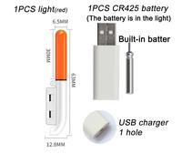 Flotteurs De Pêche De Nuit Mis À Niveau,Légers,Gonflés,3.6v,Chargeur De Batterie Au Lithium,Ensemble D'outils De Bouée,Eau Douce,Pêche En Plein Air - Type 1 Red Cr425 Charge #A