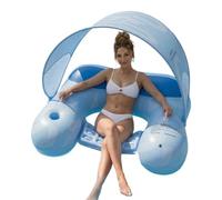 Flotteurs de piscine 160 x 71 cm avec auvent amovible et porte-gobelet pour | Appui-tête ergonomique durable et portable, parfait pour la piscine ou le lac, la détente, les voyages, la piscine, la plage