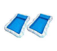 Flotteurs de Piscine - Hamac d'eau Flottant Gonflable 190 x 120 cm | Radeau de Piscine Portable avec Porte-gobelet pour Jeux d'eau de Bronzage, Vacances, Jardin, Voyage, rivière, Plage, lac