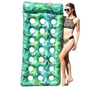 Flotteurs pour adultes - Tapis de chaise longue gonflable, flotteur de piscine 21 trous, hamac aquatique avec appui-tête | Pour l'été plage lac piscine détente en plein air loisirs bain de soleil flot