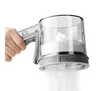 Flour Sifter, Fine Mesh Stainless Steel Baking Sieve, Semi Automatic Duster for Cakes, Sugar, and, Essential Kitchen Utensil Home Cooking, Restaurant Use, 8.27x4.33 Inches