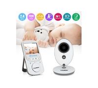 FLOUREON 2.4'' Ecoute Bébé BabyPhone Vidéo BéBé Moniteur Sans Fil 2.4 GHz LCD Vidéo Vision Nocturne Radio Blanc