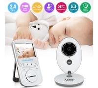 FLOUREON 2.4'' Ecoute Bébé BabyPhone Vidéo BéBé Moniteur Sans Fil 2.4 GHz LCD Vidéo Vision Nocturne Radio Blanc Blanc G