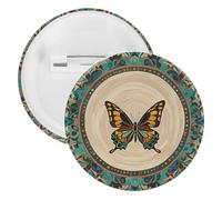 Flourishing Garden Badge papillon en métal - Broche légère pour sac à dos - Broche tendance pour chemises, vestes, châle, manteau - Unisexe, 5PCS, Fer blanc, épingles rondes en métal
