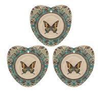 Flourishing Garden Lot de 3 désodorisants de voiture à suspendre en forme de papillon - Cartes parfumées durables pour voiture, maison, bureau - Style gris