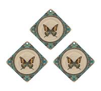 Flourishing Garden Lot de 3 désodorisants de voiture en forme de losange à suspendre, cartes parfumées longue durée pour voiture, maison, bureau, style noir