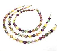 Flourite naturelle 6 mm coin facturé 9 pouces 27 pièces multicolores Rare Gemstone Beads Beach German_Beads_107