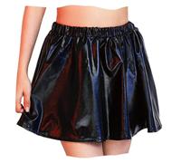 Flovel Jupe Plissée pour Femme - Jupe Métallique Liquide - Mini Jupe Patineuse - Jupe de Danse - Costume Rave pour Femmes et Filles