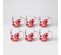 Flovers Petals - Lot De 6 Mugs - Blanc/Rouge