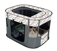 Floving Portable Chien Maison Animaux Clôture Pliable Parc pour Animaux De Compagnie Salle De Livraison Chats Nid Chiot Maison Fermé Chenil Animaux Tente (L/90 * 70cm, Gris)