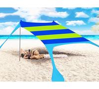 Floving Tente d'ombrage de plage pour 4 à 5 personnes - Crème solaire imperméable - Léger blocage et élastique - Tente de plage