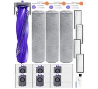 Flow accessoires pour Narwal Flow Robot Aspirateur, 22 Pièces 1 Brosse principale, 3 Lingettes de piste, 4 Filtres HEPA, 6 Brosses latérales, 6 Sacs à poussière,1 Brosse de nettoyage et