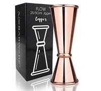 FLOW Barware 4 en 1 Spirit Measure Jigger, 25 ml, 50 ml, 15 ml, 35 ml dans un seul doseur à cocktail et à liqueur | Cuivré