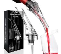 Flow Barware Aérateur de Vin et Verseur | Aérateur d'Air de Vin Qui Aère Pendant le Versement | Verseur Respirant pour Aération de Bouteille Sans Goutte Cadeau | Améliore Instantanément la Saveur