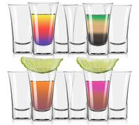 FLOW Barware Lot de 12 verres à shot | Lot de 12 verres à shot 25 ml / 50 ml | Heavy Base Shot Glass Set for Vodka, Whisky, Tequila Shot Glass_AB