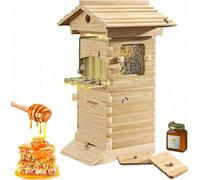 Flow Hive Kit de démarrage complet pour ruche avec fenêtre d'observation et bec à miel pour l'apiculture Comprend un abri à abeilles charpentier pour pollinisateurs de jardin
