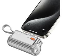 Flow-Mini 2 Powerbank 5000 Mah, Ultra-Compact Portable Charger With Interchangeable Sockets, Built-In Usb-C Cable Compatible With Iphone 16/15/14 Mini Pro , Ipad And More