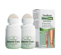 Flowboost œdème draine Rouleau à base de plantes, Roule d'œdème de thérapie des jambes, émailliépe pour les jambes et les pieds, réduisent efficacement l'inconfort (2pcs)