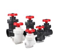 Flowcolour 20/25/32/40mm Hi-quality UPVC Aquarium Gate Valve Precision Flow Control PVC Sluicepipe(32mm DN25,White)