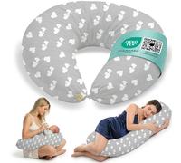 Flowen Coussin de Grossesse et Allaitement XXL Oreiller de Maternité pour Femmes Enceintes et Bébé Coussin Multifonctionnel avec Taie en 100% Coton pour Dormir sur Le Côté et l'activité du Tummy Time