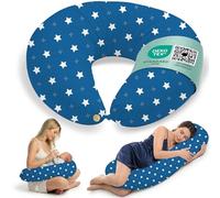 Flowen Coussin de Grossesse et Allaitement XXL Oreiller de Maternité pour Femmes Enceintes et Bébé Coussin Multifonctionnel avec Taie en 100% Coton pour Dormir sur Le Côté et l'activité du Tummy Time